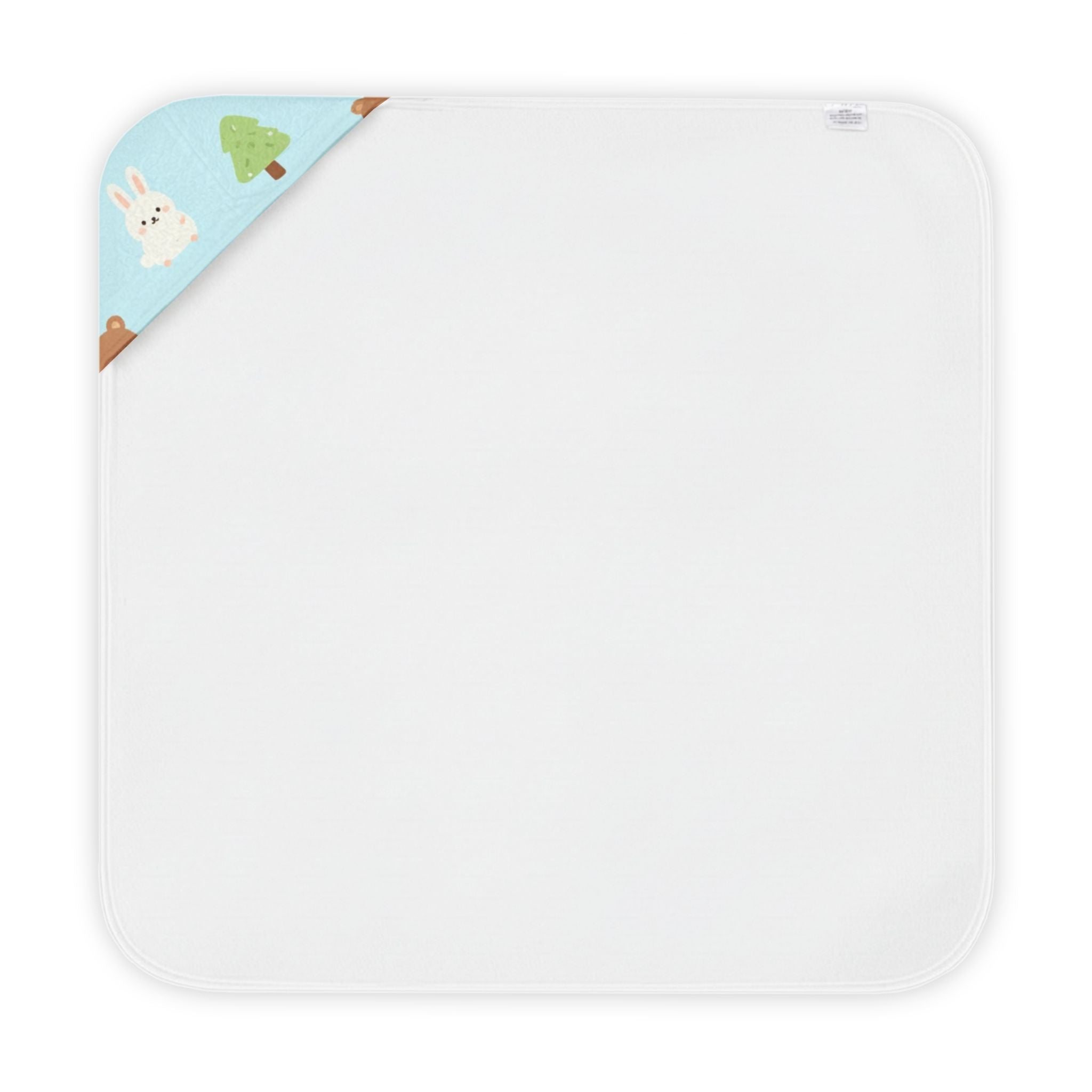 Hooded Baby Towel — Blue Woodland Animals (Bunny, Bear & Squirrel)