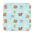 Hooded Baby Towel — Blue Woodland Animals (Bunny, Bear & Squirrel)