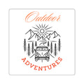 Outdoor Adventures Sticker — Camper Van Mountain Square Sticker