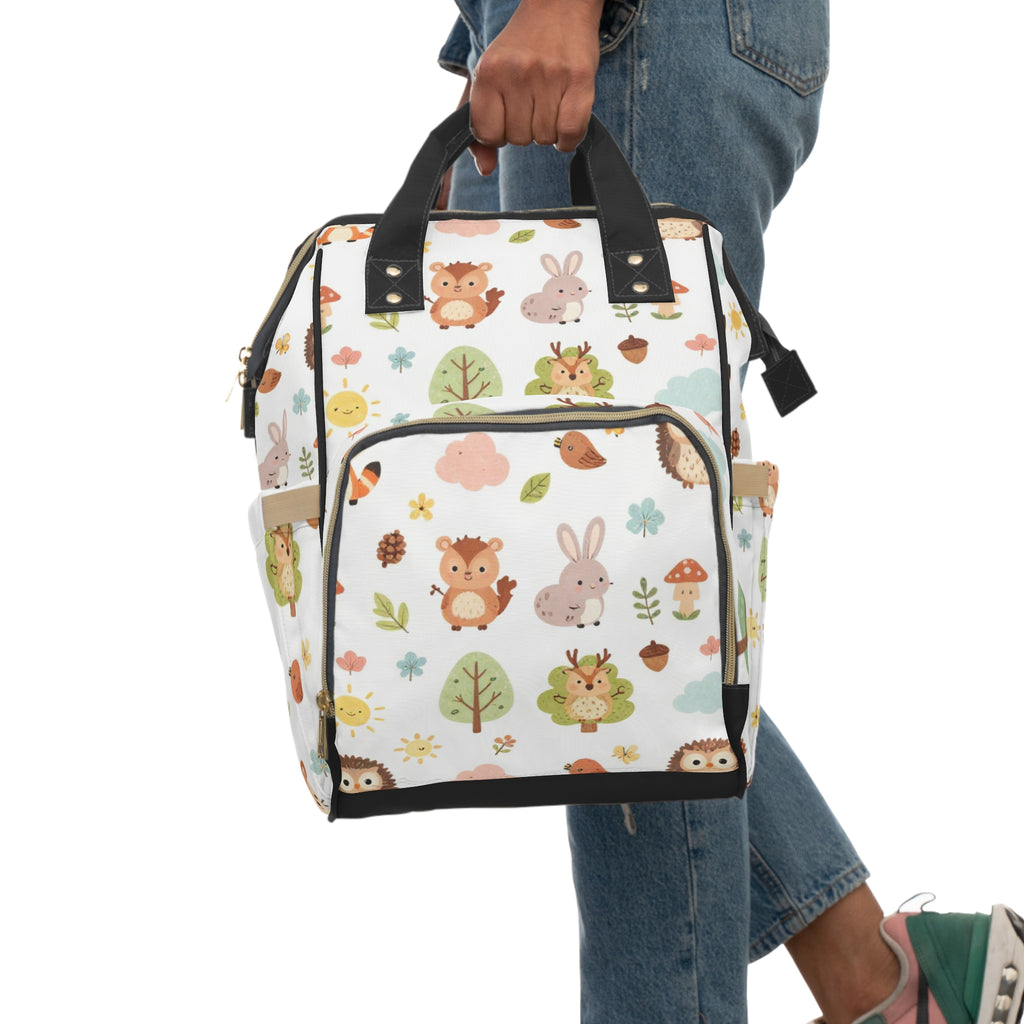Woodland Friends Diaper Backpack – Cute Animal Changing Bag for Moms & Dads