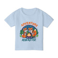 Toddler T-Shirt — "Adventure Awaits!" Camping Fox Family Graphic
