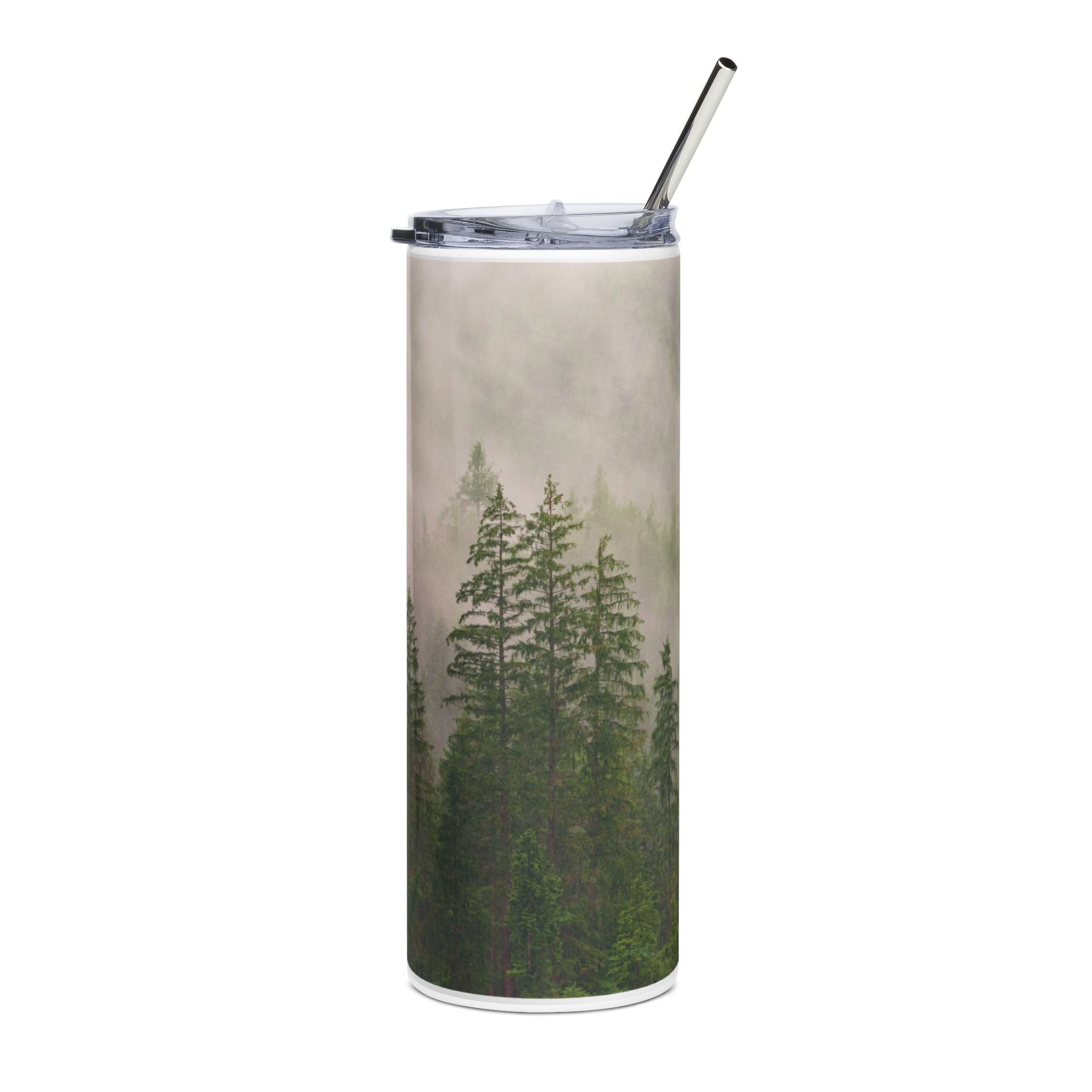 20oz Forest Mist Stainless Steel Tumbler — Insulated Travel Cup