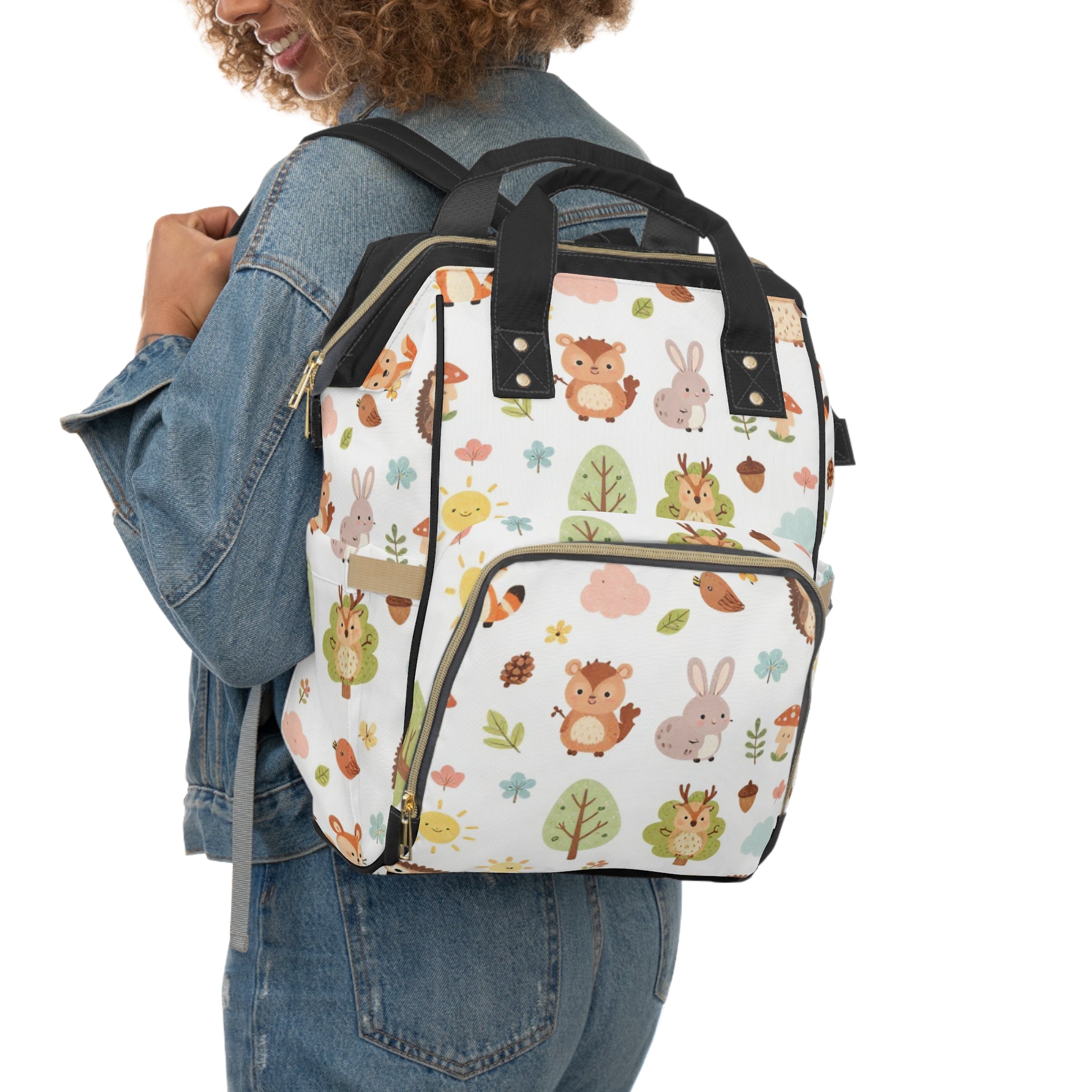 Woodland Friends Diaper Backpack – Cute Animal Changing Bag for Moms & Dads
