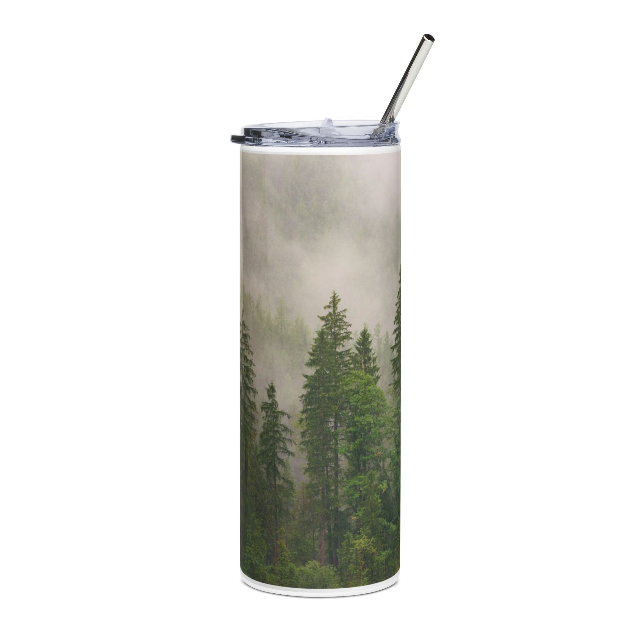 20oz Forest Mist Stainless Steel Tumbler — Insulated Travel Cup